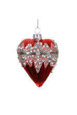 Jewelry Box Heart Ornament 4" Red