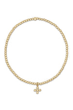 enewton Classic Gold 2mm Bead Bracelet Classic Beaded Signature Cross Small Gold Charm