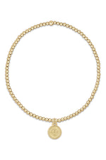 eNewton Classic Gold 2mm Bead Bracelet - Blessing Small Gold Disc