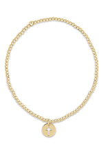 eNewton Classic Gold 2mm Bead Bracelet Blessed Small Gold Disc