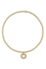 eNewton Classic Gold 2mm Bead Bracelet - Love Small Gold Disc