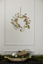Cold Weather Metal Leaf Wreath 17"