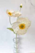 Faux Poppy Spray 23.6" White