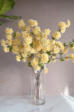 Faux Cherry Blossom Spray 35" Yellow