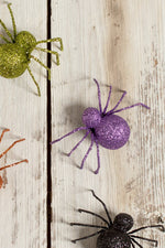 Bethany Lowe Glittered Spider Purple
