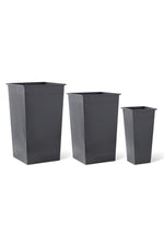 Tall Square Metal Planter Medium Black
