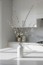 Faux Pussy Willow Spray 43" Grey