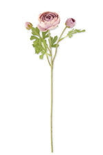 Faux Real Touch 3 Head Ranunculus Stem 21" Light Purple
