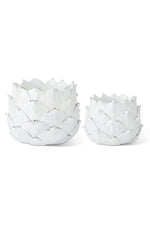 Resin Artichoke Planter 7.25" White