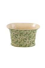 Oval Fleur Planter 11"x 6" Green White
