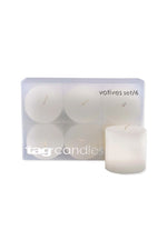 Tag Basic Votive Candle White 6 Pack