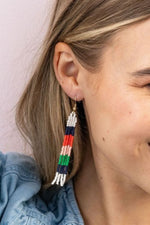 Ink + Alloy June Colorblock Petite Beaded Fringe Earrings St. Tropez