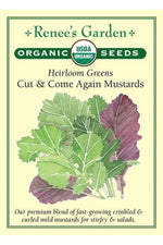 Renee's Garden Heirloom Greens Cut & Come Again Mustards Organic Seeds