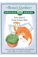 Renee's Garden Kitty Queen's Four Grass Mix Organic Seeds
