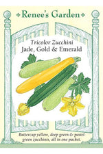 Renee's Garden Tricolor Zucchini Jade, Gold & Emerald Seeds