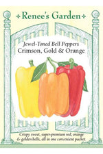 Renee's Garden Jewel-Toned Bell Peppers Crimson, Gold & Orange Seeds