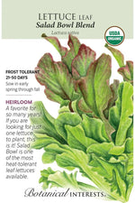 Botanical Interests Salad Bowl Blend Leaf Lettuce Organic Seeds