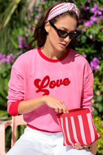 Shiraleah Love Sweatshirt Pink Medium