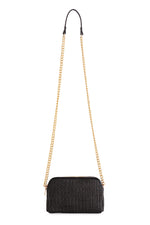 Shiraleah Josephine Straw Mini Shoulder Bag Black