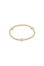 enewton Extends Signature Cross Gold 3mm Bead Bracelet White