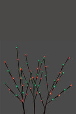 LED Twigs Set of 3 60 Lights Red & Green