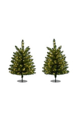 Walkway Cascade Light Trees 24" Warm White Twinkle Lights Set of 2