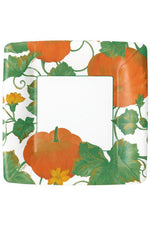 Caspari Heirloom Pumpkins Ivory & Orange Paper Salad Plates