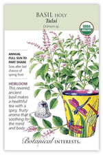 Botanical Interests Tushi Holy Basil Organic Seeds