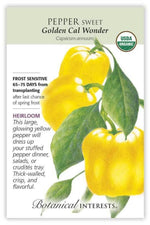 Botanical Interests Golden Cal Wonder Sweet Pepper Organic Seeds