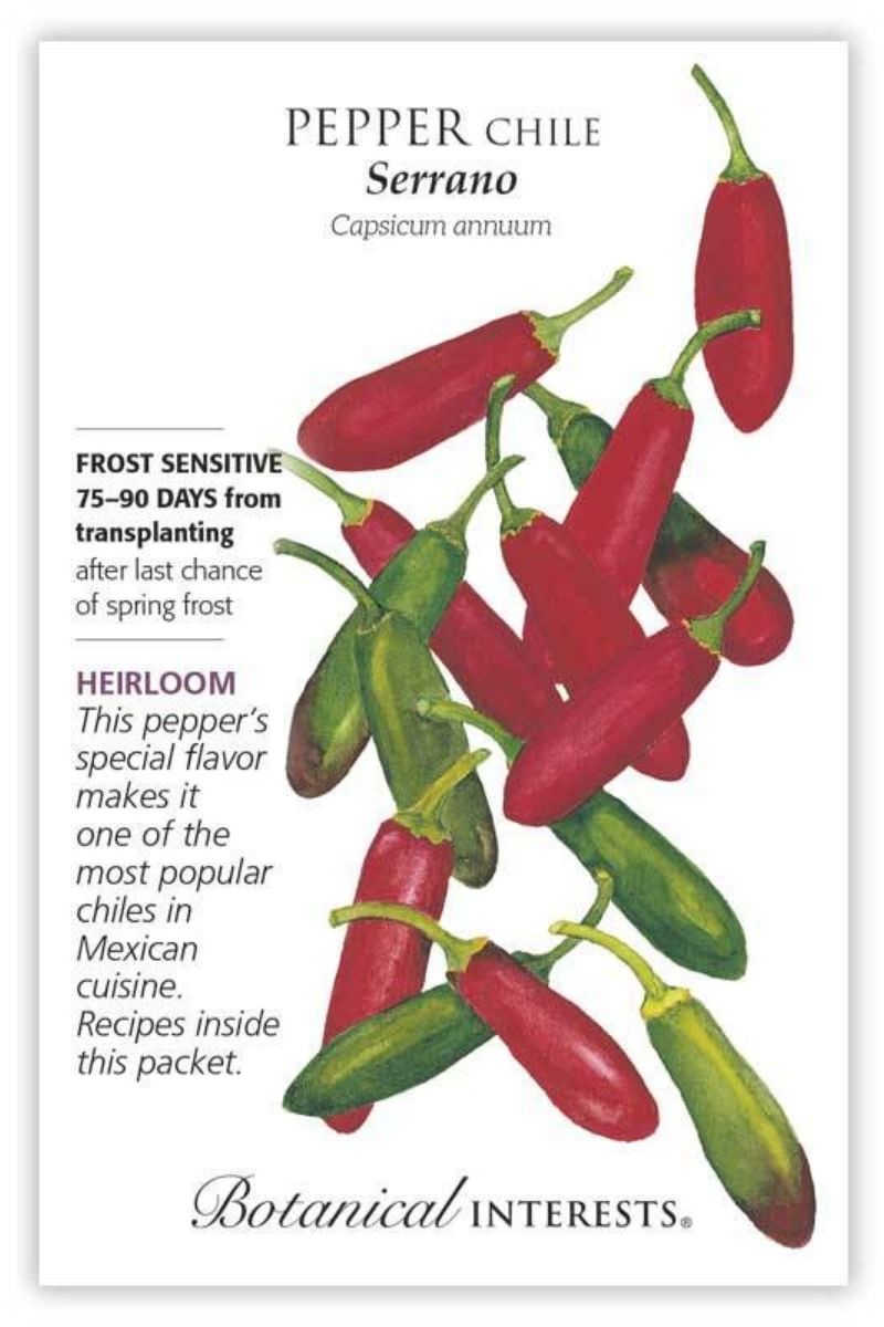 Botanical Interests Serrano Chile Pepper Seeds – Chalet