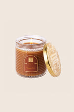 Aromatique Cinnamon Cider Textured Glass Candle with Metal Lid 6 oz
