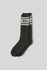 CozyChic Apres Ski Socks Dark Moss Cream L/XL
