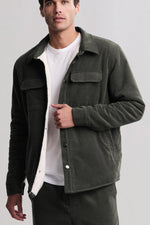 Barefoot Dreams MC Mens Corduroy Shirt Jacket Small Dark Moss