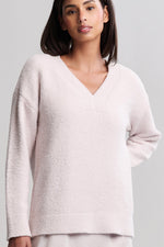 CozyChic V Neck Pullover Small Sand Dune