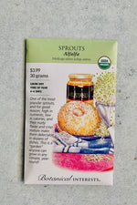 Botanical Interests Alfalfa Sprouts Organic Seeds