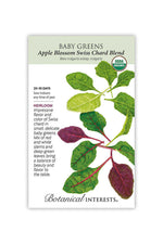Botanical Interests Apple Blossom Swiss Chard Blend Baby Greens Organic Seeds