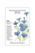 Botanical Interests Blue Boy Bachelor's Button Seeds