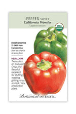 Botanical Interests California Wonder Sweet Pepper Organic Seeds