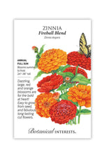 Botanical Interests Fireball Blend Zinnia Seeds