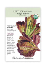 Botanical Interests Rouge d Hiver Romaine Lettuce Organic Seeds
