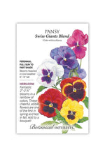 Botanical Interests Swiss Giants Blend Pansy Seeds