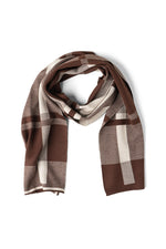 Britt's Knits Gentleman's Plaid Knit Scarf Brown