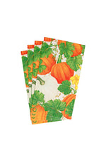 Caspari Pumpkin Chintz Guest Towels White