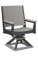Berlin Gardens Mayhew Chat Swivel Rocker Dining Chair Drfitwood Gray on Black