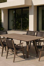 Alfresco Laguna Mahoghany Dining Table Rectangle 79"x39.5" Weathered Dove