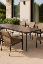 Alfresco Newport Dining Table Rectangle 95.5"x39" Java Sabbie