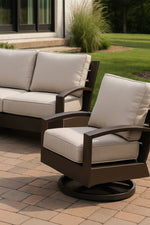 Alfresco Santa Barbara Swivel Lounge Chair with Cushion Sunbrella Cast Silver