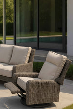 Alfresco Skytop Recliner Lounge Chair with Cushion Sunbrella Cast Silver