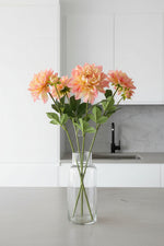 Faux Dahlia Spray 27" Pink Yellow