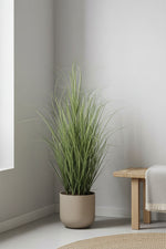 Faux Grass Bush in Pot 39" Two Tone Green